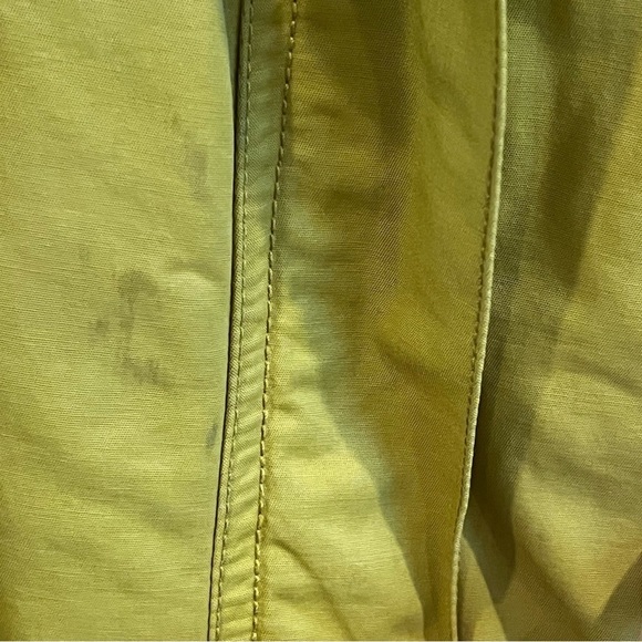 Eileen Fisher size medium yellow green lined light weight hooded raincoat - Picture 14 of 16